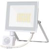 Aigostar Faro proiettore Led Slim 30W Bianco da esterno IP65 Bianco neutro 4000K con sensore crepuscolare e di movimento Aigostar