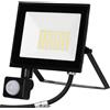 Aigostar Faro proiettore Led Slim 30W Nero da esterno IP65 Bianco neutro 4000K con sensore crepuscolare e di movimento Aigostar