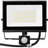 Aigostar Faro proiettore Led Slim 50W Nero da esterno IP65 Bianco neutro 4000K con sensore crepuscolare e di movimento Aigostar