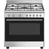 Smeg CX90GM Cucina Gas 5 Fornelli con forno Elettrico da 90 cm Acciaio inox