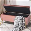 BAKAJI Cassapanca Pouf Contenitore Panca Sgabello Poggiapiedi in Tessuto Velluto Rosa