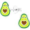 Monkimau Orecchini da bambina Avocado, in argento sterling 925, orecchini per bambini ipoallergenici