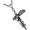 DEARMAMY 1 Pc collana con croce di teschio Uomo collane Uomini collana a strati per le donne ciondolo scheletro croce gioielli maschili acciaio inossidabile 316