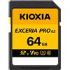 KIOXIA EXCERIA PRO G2 SDXC UHS-II V60/V90 64GB-512GB 300-310MB/s 5 anni di...