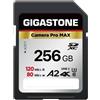GIGASTONE SD Card 128GB/256GB SDXC A1/A2 V30 U3 C10 4K UHD Camera Pro Japan