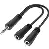 Hama Cavo sdoppiatore Hama 00200349 audio splitter spina jack Nero [AKHAMHV00200349]