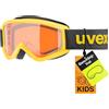 uvex speedy pro, maschera da sci Unisex bambino, yellow-black/lasergold, one size