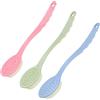 BELLIFFY Spazzola da Doccia Design Semplice in Abs e Pbt Manico lungo 3 Pezzi Set per Pulizia Corpo e Massaggio Pelle per Relax Muscolare Colore Casuale Durante la Doccia