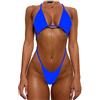YonYeHong Bikini Femminile A Colori Solidi Swimsuit Backs Bottoms Spaghetti Swimwear Swimwear Beach Vacation