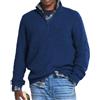 DYJAGYO Maglia con zip casual in cashmere da uomo,Maglia dolcevita da uomo,Maglia dolcevita in maglia da uomo (Dark Blue,4X-Large)
