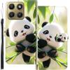 WUACYEAMING Custodia Compatibile con Motorola Edge 2026,con Slot Carte PU Pelle Portafoglio Libro Case Antiurto Bumper Motivo Magnetica Flip Protettiva Resistente panda