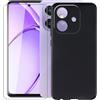 KJYFOANI Cover per Oppo A40M CPH2669 (6.67) e 1 Pezzi Vetro Temperato Pellicola Protettiva, Ultra Sottile Morbido Silicone TPU Protezione Case AntiGraffio Bumper Custodia - Nero