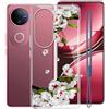 KJYFOANI Custodia per Vivo V50 5G, Trasparente Morbido Silicone Protettiva Case, Ultra Sottile Anti-Graffio TPU Bumper Cover per Vivo V50 5G (6.78) - Fiore di pero