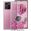 KJYFOANI Cover per HMD Skyline (6.65), Trasparente Morbido Silicone Protettiva Case, con 360° Rotazione Staffa ad Anello -Anti-Graffio Custodia per HMD Skyline - Amore rosa