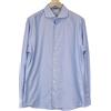 Suitsupply Camicia Uomo 44/17 1/2 Extra Slim Blu Cotone Puro A Righe Twill