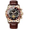 Opilroyn Orologio multifunzione da uomo - Cronografo sportivo militare Movimento automatico con bilanciere di alta qualità, design a tema costellazioni | Impermeabile, luminescente, analogico, cinturino in pel