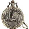 EUZLKDXU Orologio Da Tasca Creative Wild Wolf Retro Bronzo Pocket Orologio da tasca Donne Donne Moda Moda pendente Awesome Animale Orologio al quarzo animale con catena collana Best regalo Orologio Da Tasca Uo