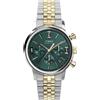 Timex Orologio da uomo MARLIN Cassa in acciaio inossidabile placcata oro Movimento al quarzo Quadrante bianco Bracciale in acciaio placcato oro con chiusura deployante 5 ATM