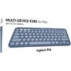 LOGITECH Tastiera Bluetooth multi-dispositivo LOGITECH K380 per Mac - BLUBERRY - (USA) INTNL