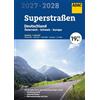 ADAC Superstraßen Autoatlas 2027/2028 Deutschland 1:200.000, Österreich, Schweiz 1:300.000 mit Europa 1:4,5 Mio.: Straßenatlas mit praktischer Spiralbindung