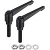 QUARKZMAN 2 Pezzi Maniglie A Leva Regolabili M10 X 40mm Filettatura Metrica Maschio Con Dadi Rondelle Set Maniglie Di Serraggio A Livello Perno Maniglia Manopole Rotazione Con Leva Di