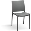 KONTE.DESIGN Set di 4 Sedie NORTH BEACH in Polipropilene Grigio
