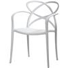 KONTE.DESIGN Set di 2 poltroncine LONG ISLAND in polipropilene bianco, schienale intrecciato, con braccioli, 52 x 57 x 81 cm