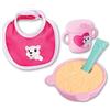 Simba New Born 105560515 - Set di Alimentazione per Bambini, Piatto con Porridge, Cucchiaio Magico, Tazza e Bavaglino per Bambole da 30 a 43 cm, 4 Pezzi, dai 2 Anni in su