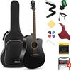 Donner DAG-1 Bundle Chitarra Acustica 41'' Cutaway Dreadnought Corde D'Acciaio