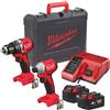 Milwaukee Kit Compact Trapano a Percussione + Avvitatore ad Impulsi 4933492827 Milwaukee