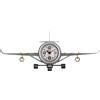 Lowell Orologio Aeroplano da Tavolo o Parete Metallo 41 x 16 x 8 Cm Silver