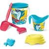 MONDO Toys Surfing Shark Bucket Set, Set Mare Renew Toys con Secchiello, Paletta, Rastrello, Setaccio, Formina, Annaffiatoio Inclusi, Multicolore, 17 cm, 28724
