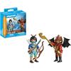 Playmobil Duo - Set Cavaliere Novelmore contro Raider Burnham, 15 pezzi, con armi e accessori