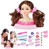 Generisch Giocattolo per lo styling dei capelli per bambine, 26 x 19 cm, in materiale ABS, morbido e sicuro, testa di manichino per trecce, taglio, trucco, gioco di apprendimento per parrucchieri in età