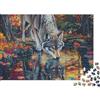 KQZJXNRPHG Lupo nella Foresta Autunnale Puzzle 1000 Pezzi per Adulti 38x26cm/1000pcs