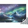 KQZJXNRPHG Scena di Montagna Aurore Boreale Puzzle 1000 Pezzi per Adulti Relax Visivo Divertimento 38x26cm/1000pcs