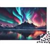 KQZJXNRPHG Montagna Aurora Boreale Puzzle 1000 Pezzi per Adulti 52x38cm/1000pcs