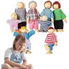 Generisch Figure della casa delle bambole, 8 pezzi Famiglia in legno, Bambole flessibili per la cameretta dei bambini, giochi di ruolo scuola scuola scuola materna, giochi per ragazze