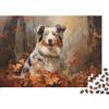 KQZJXNRPHG Cane Pastore Australiano Foresta Autunnale Puzzle 1000 Pezzi per Adulti 38x26cm/1000pcs