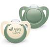 NUK for Nature Baby Dummy | 6-18 mesi | Succhietti in silicone sostenibile | realizzati in 100% materie prime naturali | verde | 2 punti