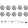 Jlobnyiun Riparazione automatica del tettuccio 'auto, 10 pezzi in tessuto per interni 'auto, con pulsanti di riparazione per tettuccio auto, con puntine colorate, kit di riparazione per tettuccio