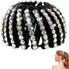 Generic Supporto per coda di cavallo con strass | Mollette per capelli espandibili a forma di di | Accessorio per capelli colorato Fashion Bun Maker per donne e ragazze