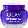 Olay Retinol 24 Crema Viso Notte Idratante, Cura della Pelle con Vitamina E Antiossidante. Skin Care Notturna Anti-Età: Leviga, Rinnova e Idrata, 50ml
