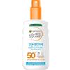 Garnier Ambre Solaire Crema Solare Avanzata Sensitive SPF 50+, Fattore 50, Protezione Solare Resistente all'Acqua e Non Grassa, Senza Profumo, Protezione UVA e UVB, Approvata da Cruelty Free Internati