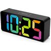 Welgo - Sveglia con numero grande da 7,5 pollici per anziani e bambini, luminosità regolabile e volume 0-100%, porta di ricarica USB, funzionamento semplice, ripetizione, uscita alimentata
