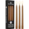 DECO EXPRESS Candele Lunghe Spirale, Set da 3 Candele Antigoccia Contorte, Lunga Durata, Non Profumato per Decorazione Casa, San Valentino, Festa della Mamma (Marrone, Set da 3)