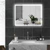 HOMCOM Specchio da bagno con illuminazione 90x70 cm Specchio LED Specchio da parete con funzione di memoria 3 colori di luce Specchio con luce senza nebbia e interruttore tattile Argento