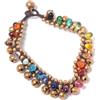 81stgeneration Cavigliera in Ottone Color Oro con Campanellini e Perline di Vetro Color Arcobaleno | Cavigliere con Perline in Stile Indiano | Gioielli per i Piedi per le Donne