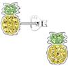 Monkimau Orecchini a forma di ananas per bambine in argento 925 Bambini: orecchini ipoallergenici per bambine di 8 anni, Orecchini a bottone e orecchini a perno in argento sterling