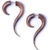 81stgeneration Orecchini a Spirale Lunghi in Legno con Finta Barella per Donna | Tribal Cheater Ear Tapers | Barelle Finte Curve Fatte a Mano per Uomo | Calibri Finti in Legno Boho
